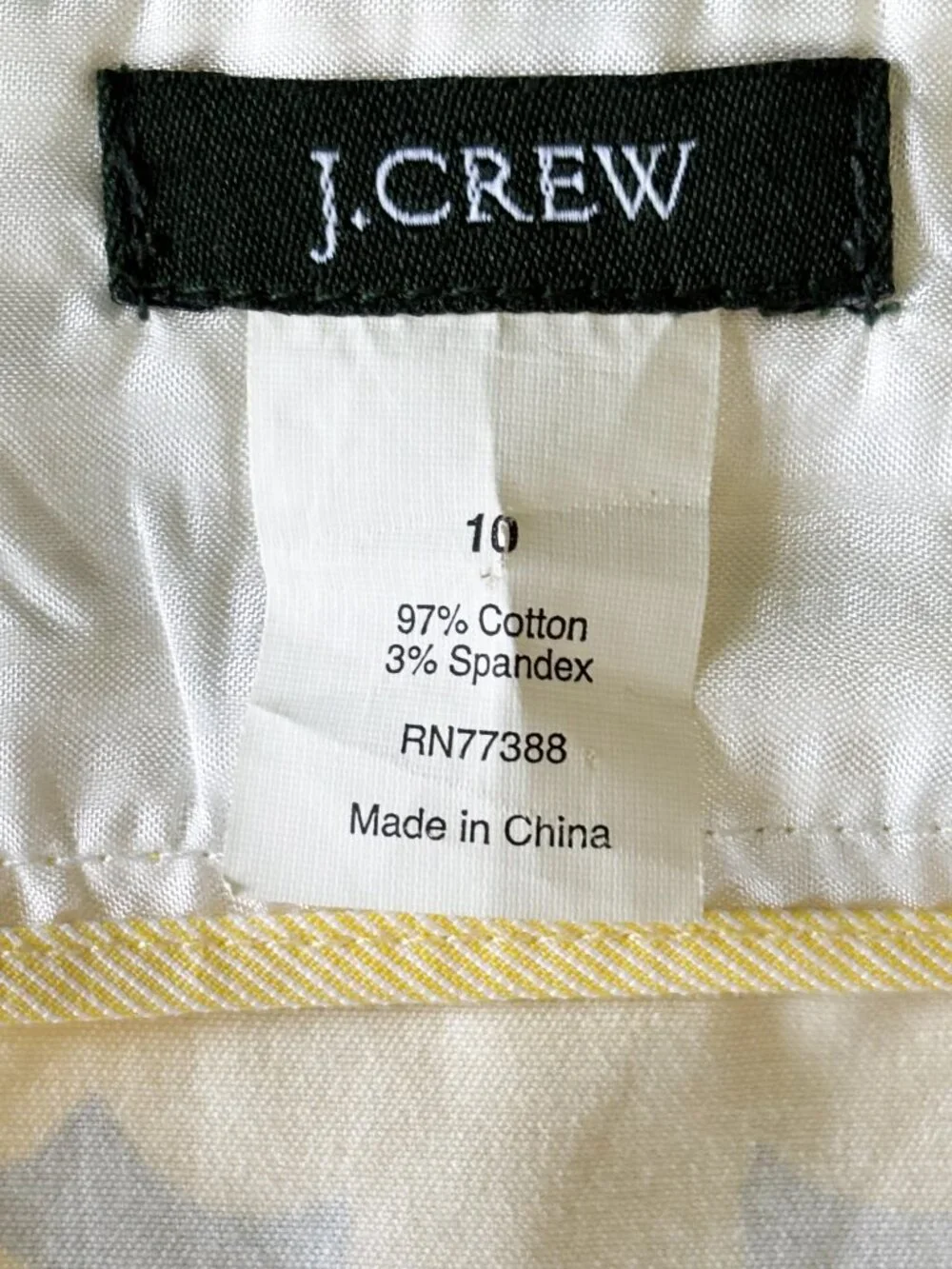 J.CREW Yellow & Grey Gladiola Floral Stretch Cotton Pencil Skirt size 10